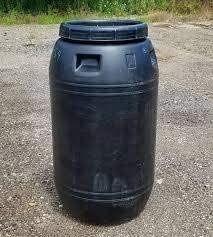Black, Used Food Grade Barrel, Clean Washed Out, Perfect Rain Barrel 240L/63 Gallons