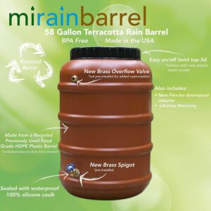 Rain Barrel, DIY Kit, Used Food Grade Barrel, Upcycled, 58 Gallon Size (Premium DIY Rain Barrel Kit)