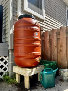 Rain Barrel Stand Made From Upcycled/Reclaimed Wood